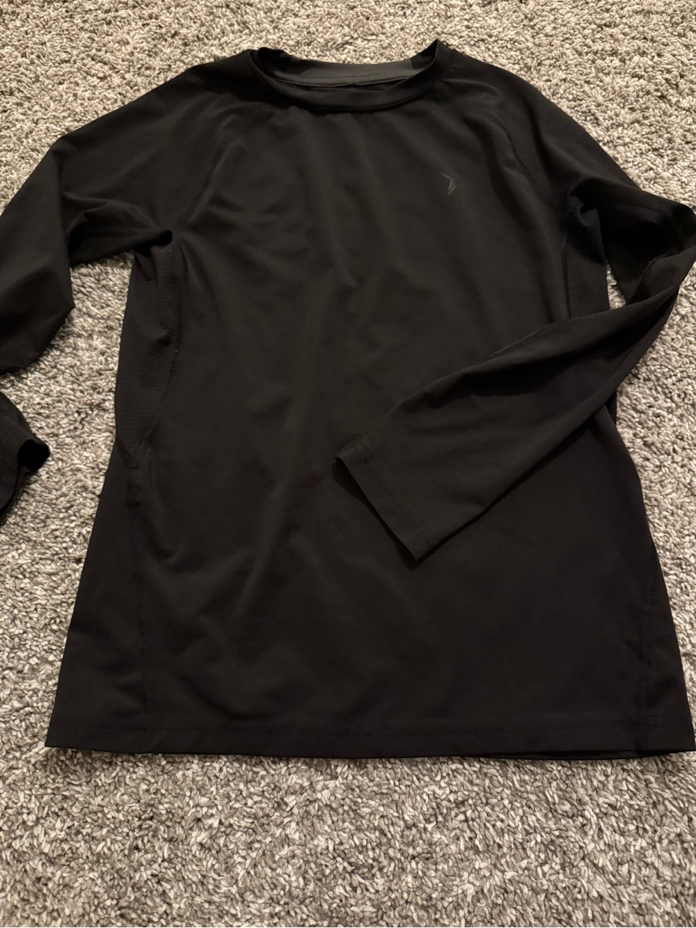 Boys Black Long-Sleeve Performance Shirt